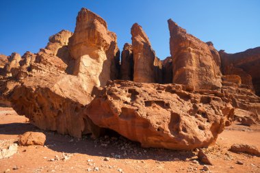 Solomon ayağı - Eilat, İsrail yakın Timna Park'ta kumtaşı jeolojik özellikleri