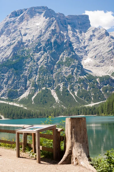 Den Sjön Braies Italien — Stockfoto