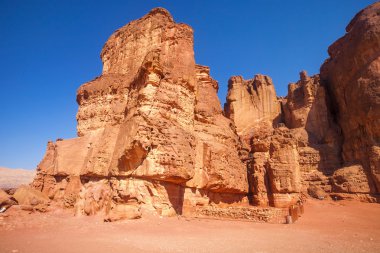 Timna Park, Eilat, İsrail Solomon ayağı, kumtaşı jeolojik oluşum