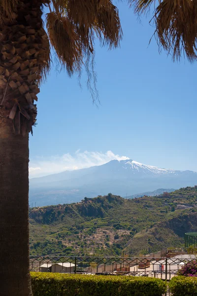 De Etna Vulcan vanuit taormina — Stockfoto