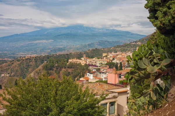 Taormina z Etny — Zdjęcie stockowe