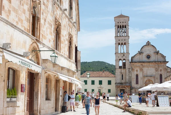 Hvar stad stora torget — Stockfoto