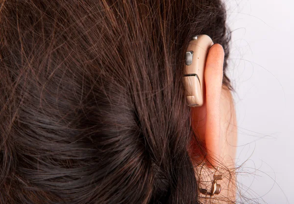 Hearing aid close up with ear
