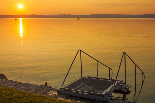 Sunset at Lake Balaton — Stock Photo, Image