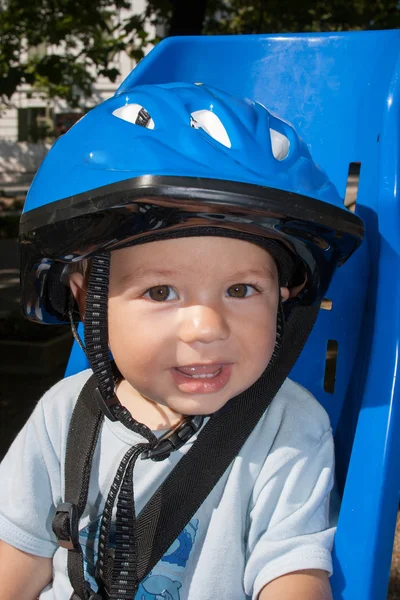 Boy wearing safety helmet — Stock Photo, Image