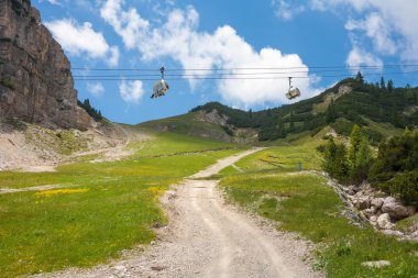 Cable car at Dolomites clipart