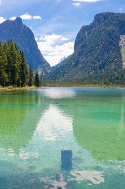Lake dobbiaco in Dolomites clipart