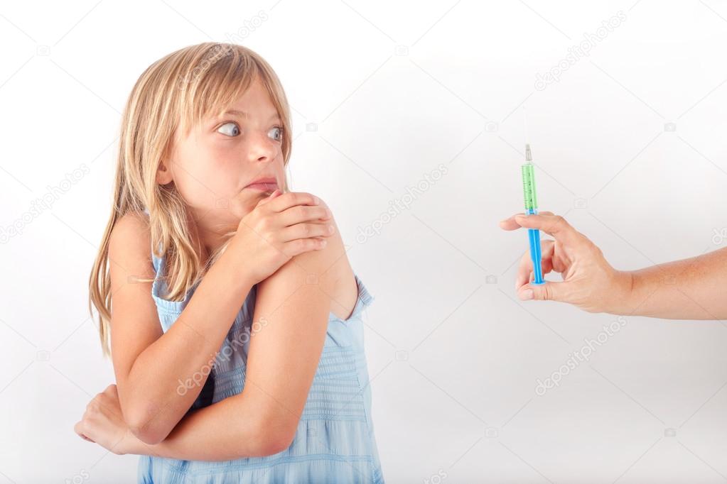 girl afraid of injection