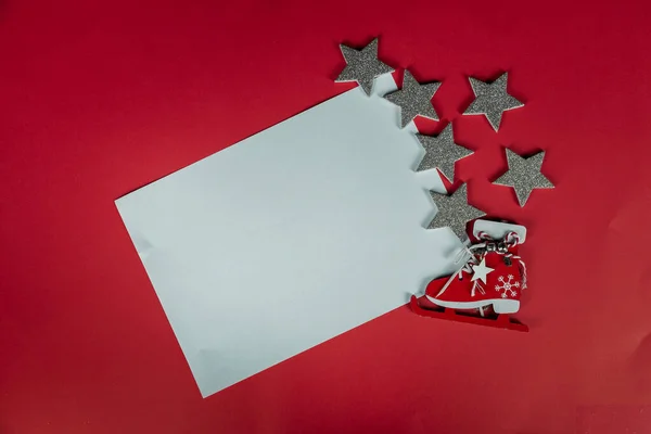 Decoração Ano Novo Armação Com Espaço Para Texto Natal Feriado — Fotografia de Stock