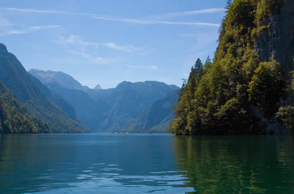 Schonau am Konigssee, güzel alp manzarası, dinlenmek için bir yer, Bavyera Almanya