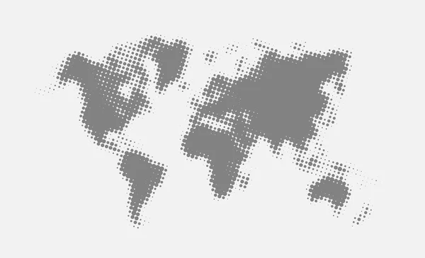 Carte du monde politique demi-teinte grise Illustration . — Image vectorielle