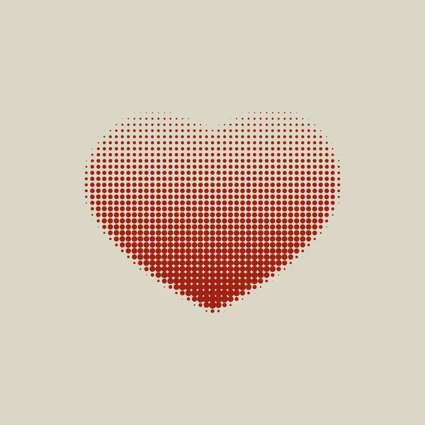 Brown heart painted with dots. — Stock Vector