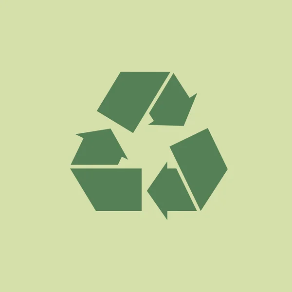 Green recycle sign or icon. — Stock Vector