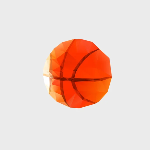 Baloncesto de bajo patrón de poli sobre fondo blanco . — Archivo Imágenes Vectoriales