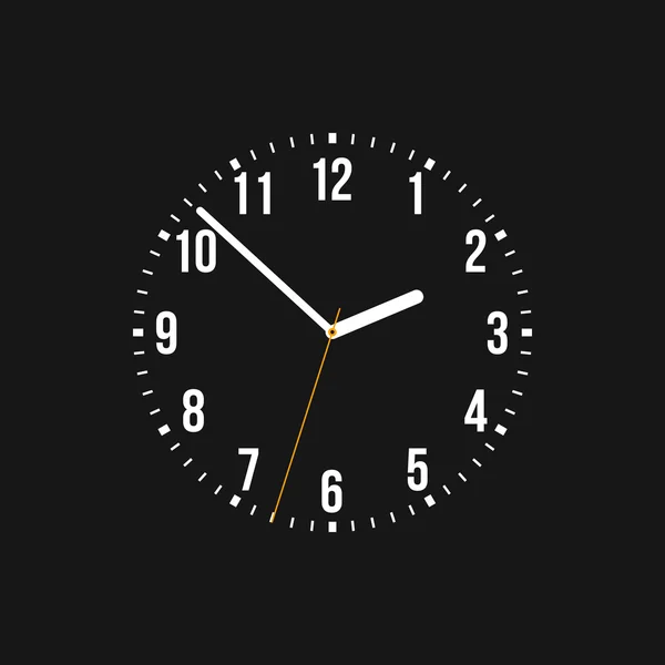 Ilustración del reloj vectorial sobre fondo negro . — Archivo Imágenes Vectoriales