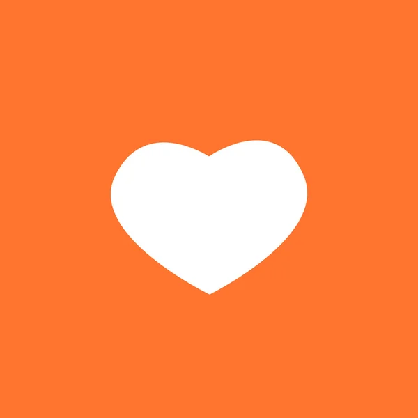 Weißes Valentinsherz auf orangefarbenem Hintergrund. — Stockvektor
