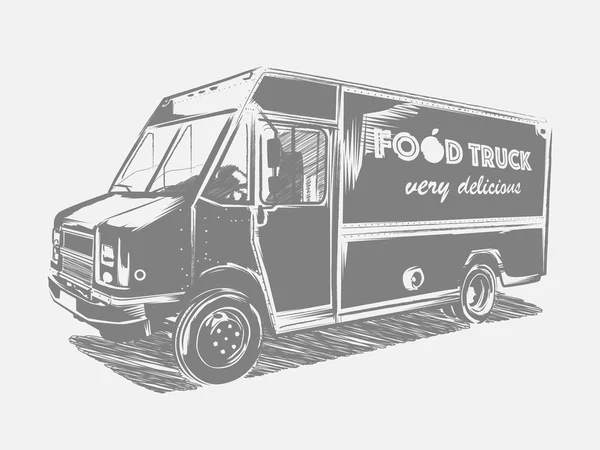 Camión de comida vector pintado sobre un fondo blanco . — Vector de stock