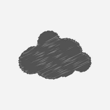 Hand drawn simple gray vector cloud.