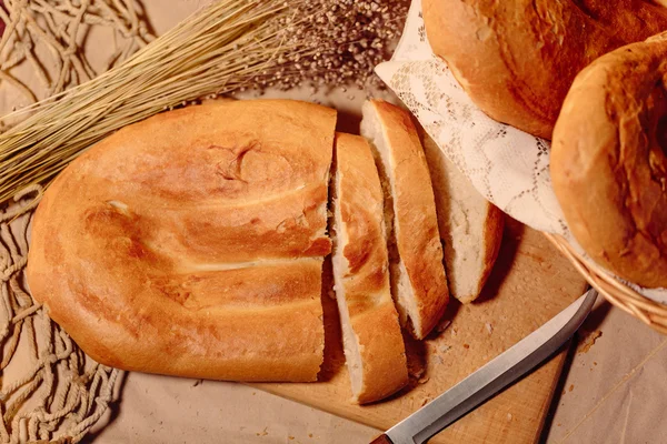 Вірменська нарізаний домашній хліб матнакаш. — стокове фото