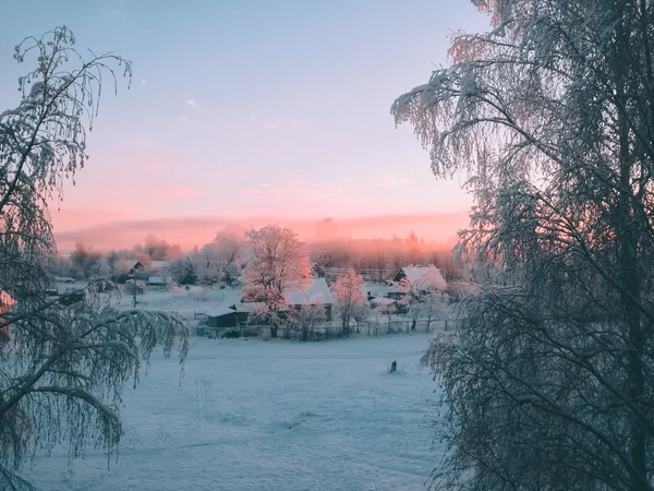 Finnish landscape overlooking houses. — Stock Photo, Image