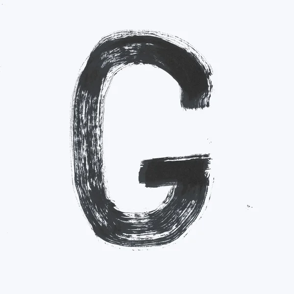 Carta maiúscula G sobre fundo branco . — Fotografia de Stock