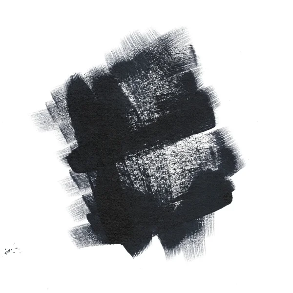 Fondo manchado de pintura negra con un pincel . — Foto de Stock