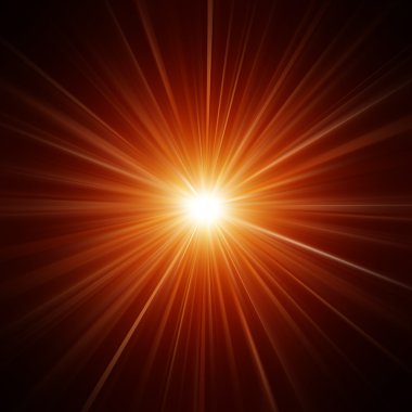 Parlak beyaz turuncu bir arka plan üzerinde flaş.