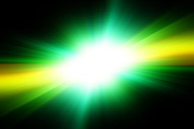 Parlak beyaz bir yeşil ve siyah arka plan üzerinde flaş.