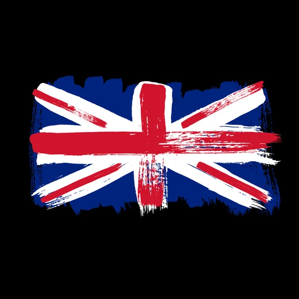 Bandera de Gran Bretaña sobre fondo negro . — Archivo Imágenes Vectoriales