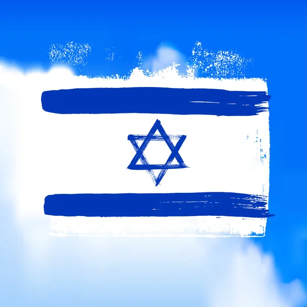 Drapeau d'Israël contre le ciel . — Image vectorielle