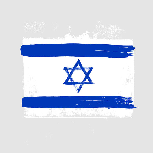 Flag of Israel on a gray background.