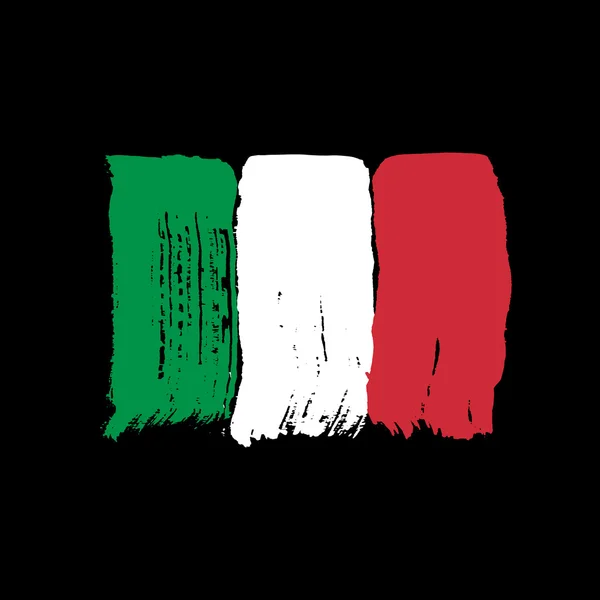 Прапор Італії на чорному тлі. — стоковий вектор