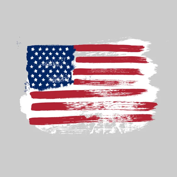 Flagge Amerikas auf grauem Hintergrund. — Stockvektor