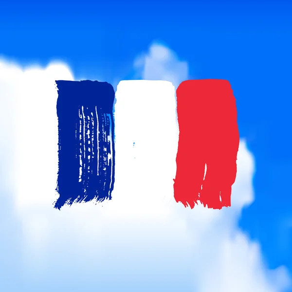 Bandeira da França contra o céu . — Vetor de Stock