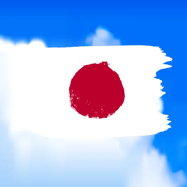 Bandera de Japón contra el cielo . — Vector de stock
