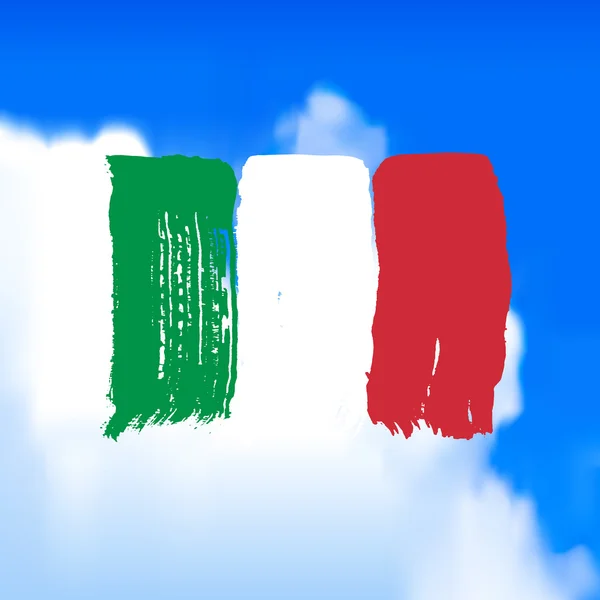 Прапор Італії проти неба. — стоковий вектор