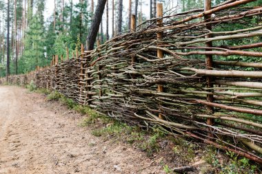 Güzel ahşap çit köyü.