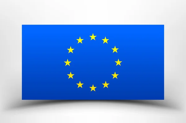 EU-flaggan med mjuk skugga — Stock vektor