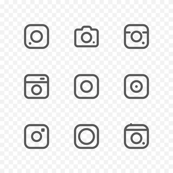 Icone semplici della fotocamera — Vettoriale Stock