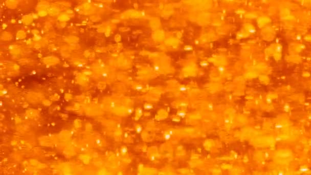 Fondo naranja abstracto con partículas en movimiento — Vídeo de stock