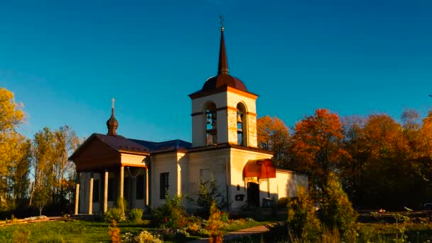 Orthodox Church in the village timelapse. — Stock Video