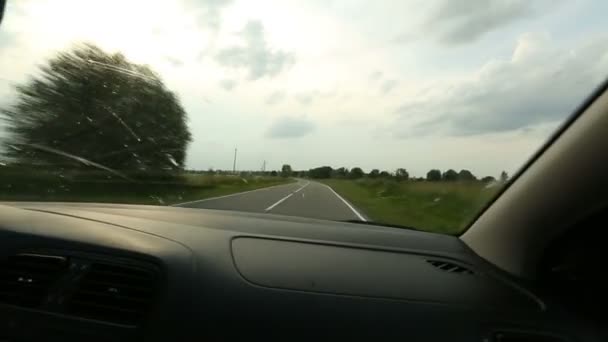 高速車を運転します。ハメ撮り助手席 — ストック動画