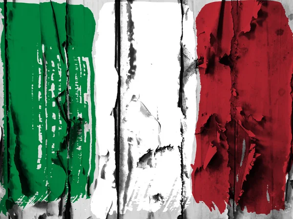 Італійський прапор грандж стилем — стокове фото