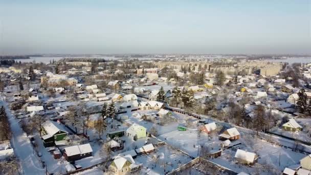 Volosovo şehri kış klibinde — Stok video