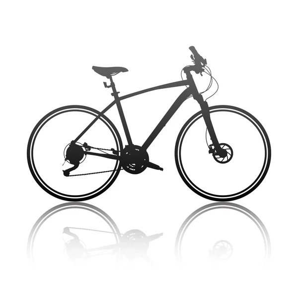 Silhouette d'un vélo hybride — Image vectorielle