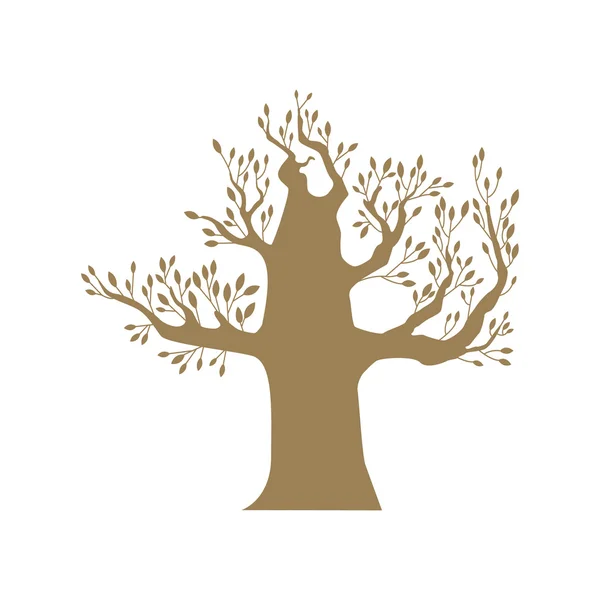 Hnědý velký strom — Stockový vektor