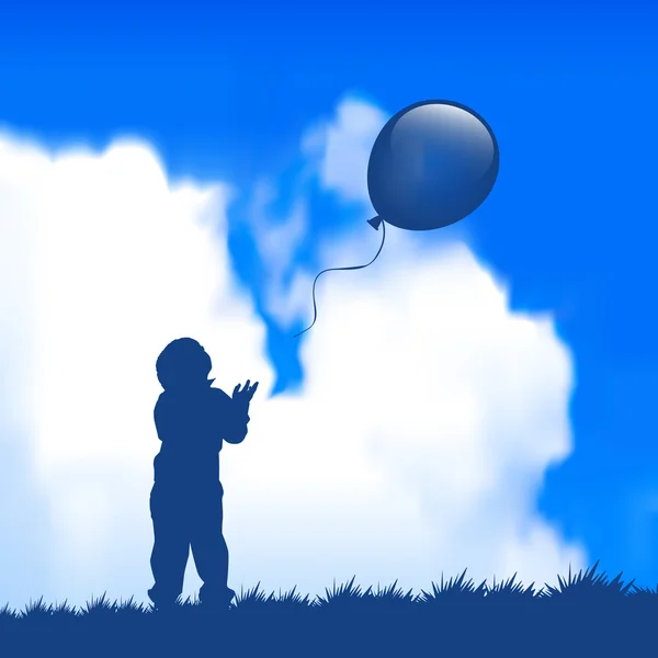 Criança com um balão —  Vetores de Stock