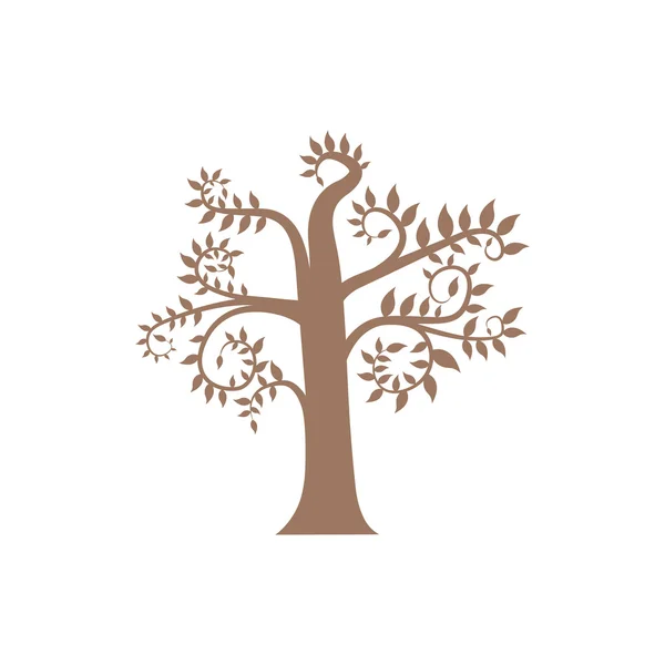 Squiggles albero marrone — Vettoriale Stock