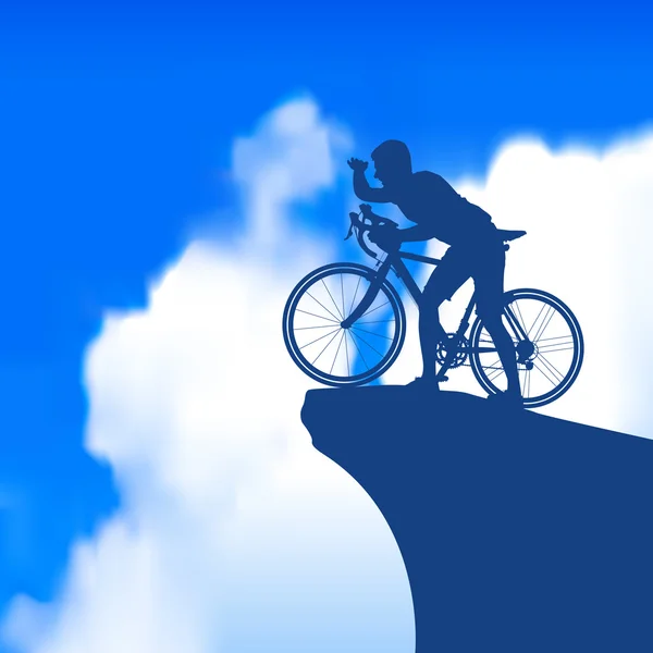 Silhouette de cycliste — Image vectorielle