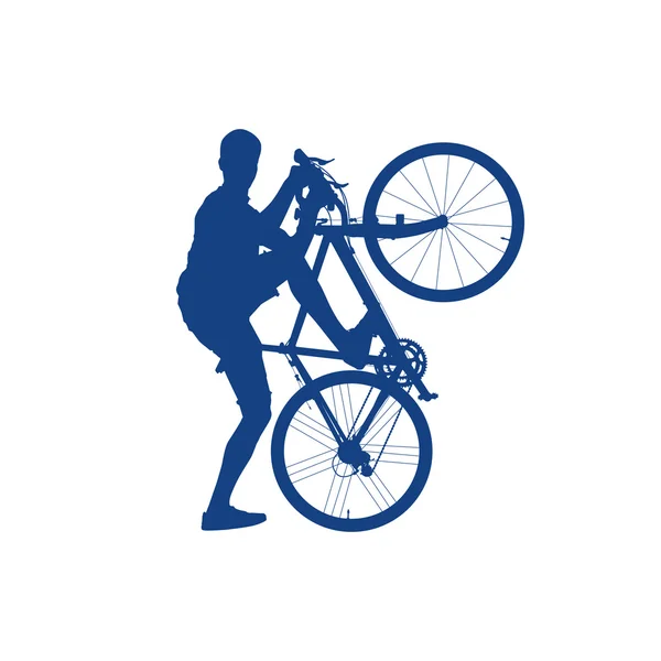 Silhouette de cycliste — Image vectorielle